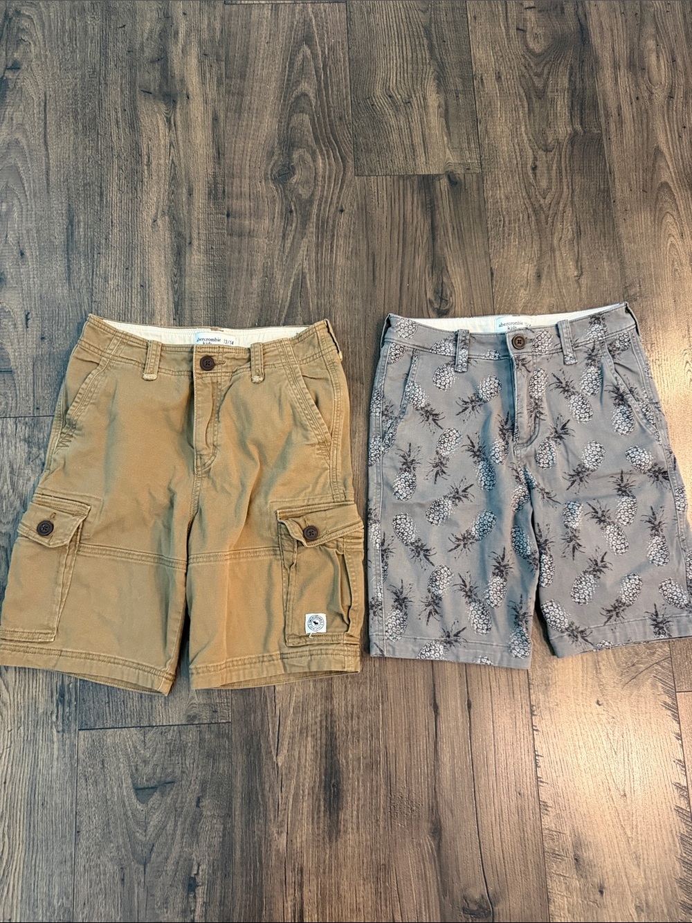Boys' Abercrombie Khaki Cargo Shorts & Pineapple Print Shorts - 2 Pack